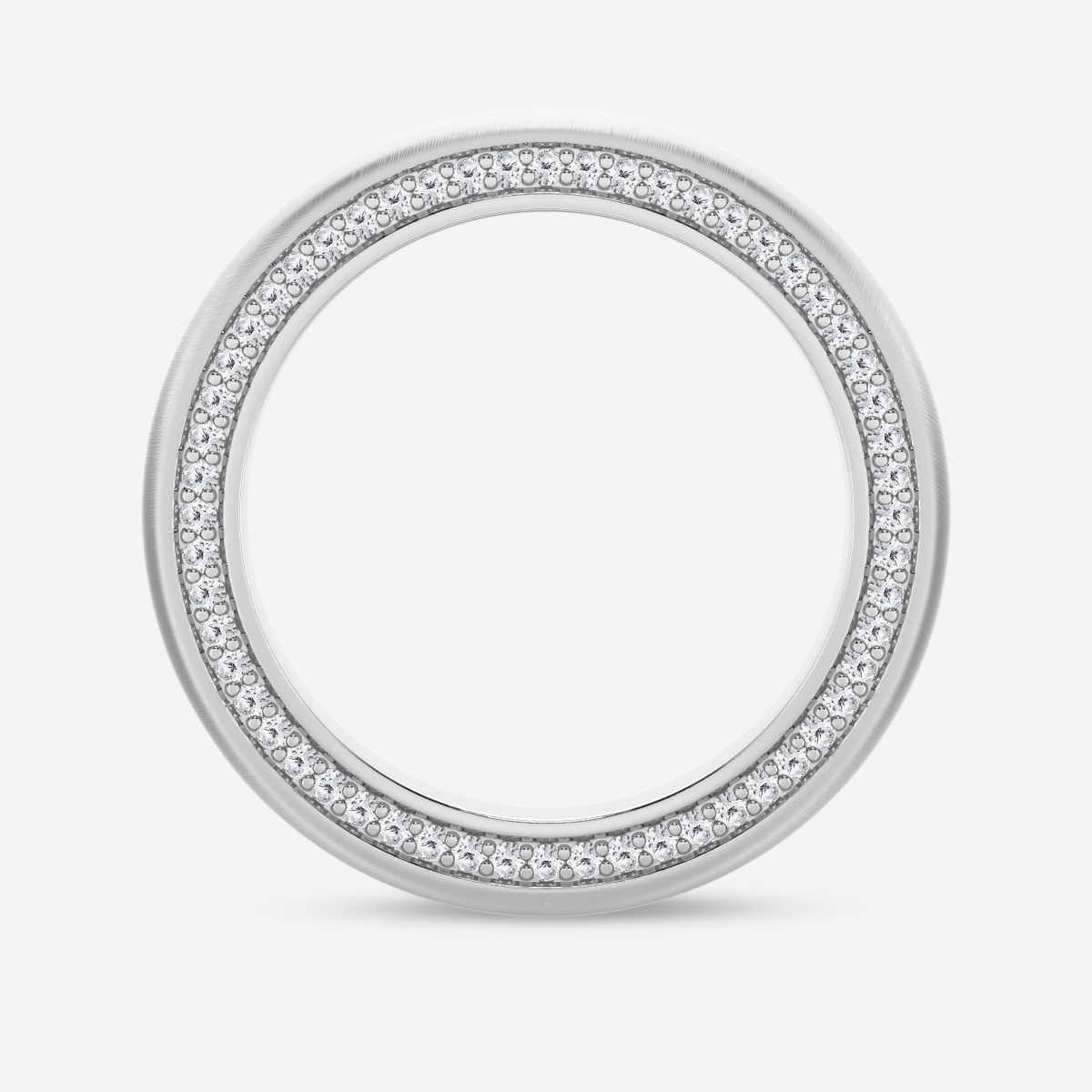 Additional Image 1 for  2/3 ctw Round Lab Grown Diamond 4mm Domed Satin Finish Eternity Band
